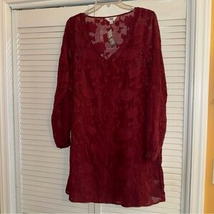 Jack by BB Dakota Burgundy Long Sleeve Dress